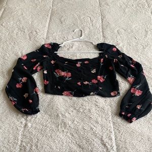 Cropped floral shirt